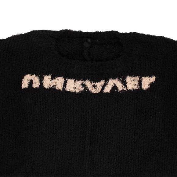 UNRAVEL PROJECT Black Cropped Crew Neck Sweater Size S $1035 - Picture 2 of 6